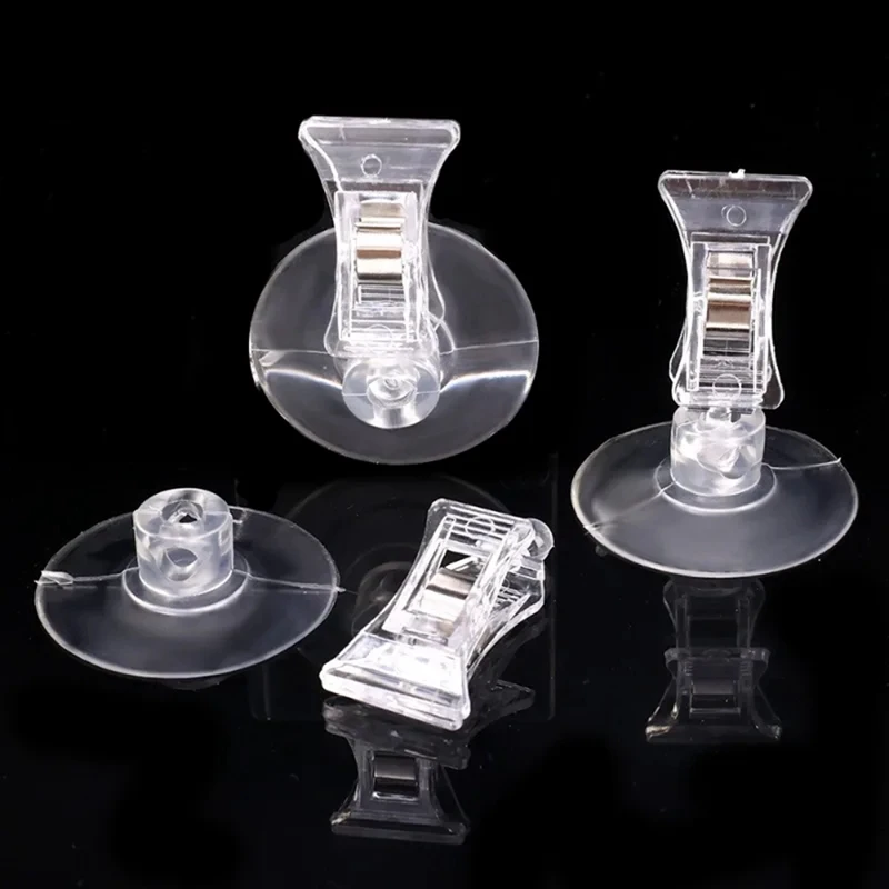 10Pcs Transparent Sucker Clamp Suction Cup Clamp Bathroom Window Glass Suction Cup With Clip For Advertising Display