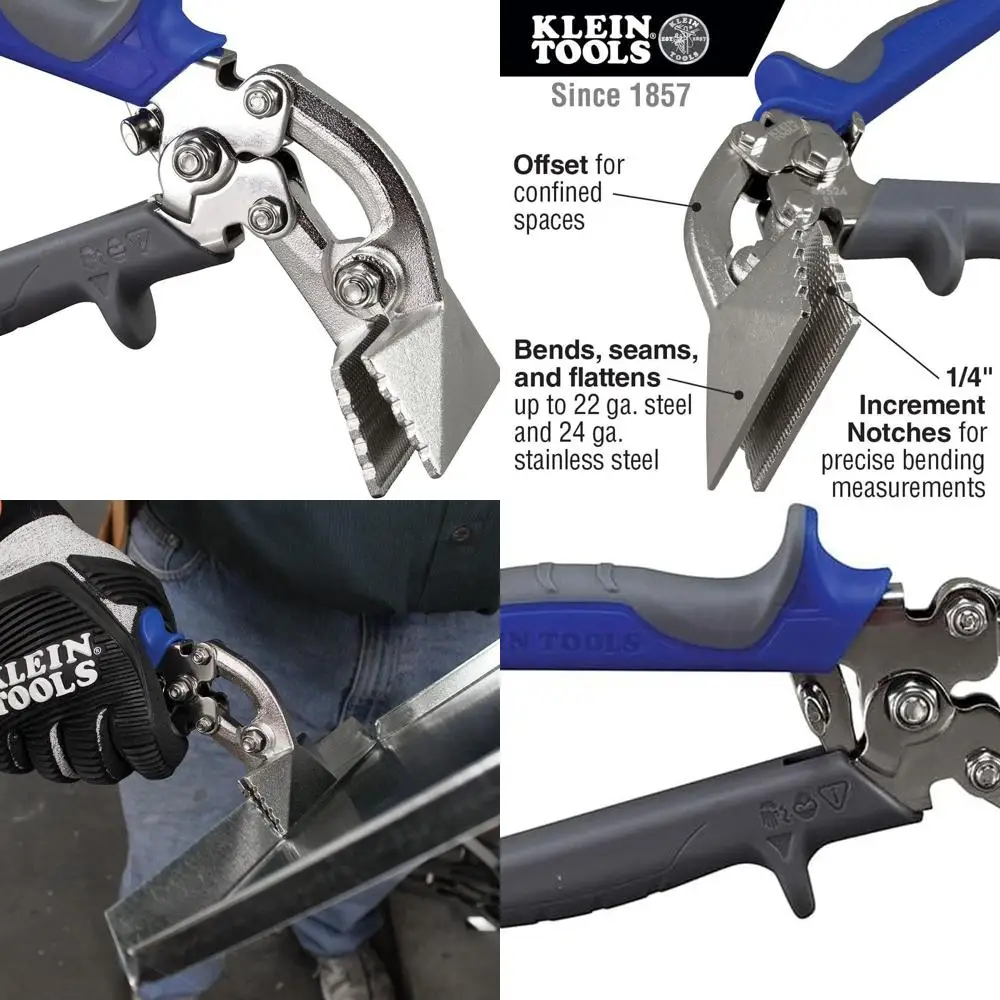 

86524 Hand Seamer, Offset Metal Seamer has 3-Inch Jaw, Bends 22 Gauge Steel and 24 Gauge Stainless