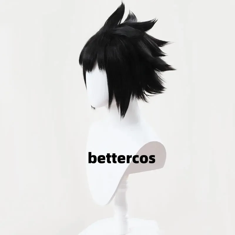 ساسوكي اوتشيها شعر مستعار تأثيري جودة عالية قصيرة سوداء مقاومة للحرارة الاصطناعية الشعر أنيمي تأثيري الباروكات + غطاء شعر مستعار