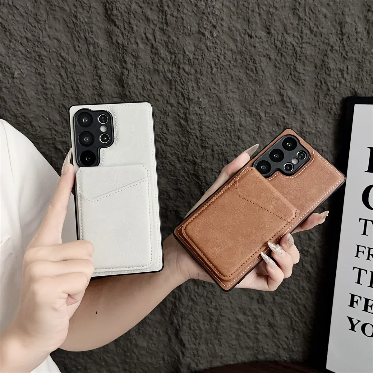 Magnetische portemonnee kaarthouder telefoonhoesje voor Samsung Galaxy S25 FE S24 Ultra S22 Plus A15 A16 A17 A25 A26 A35 A36 A55 A56 A06 A07