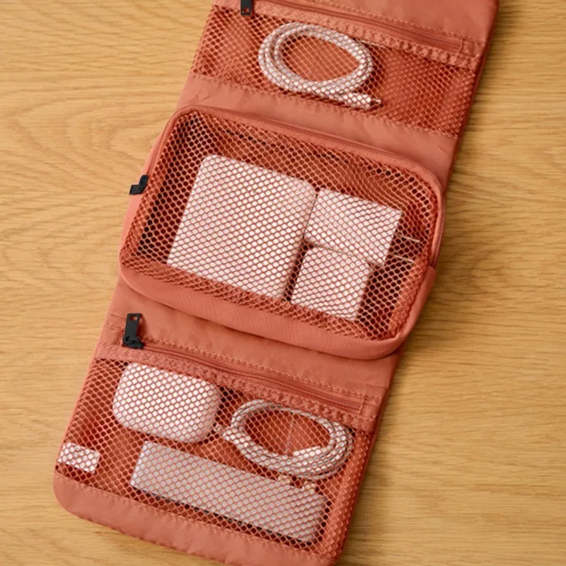 1PCS Storage Bag Fabric Material Storage Bag Webbing Buckle Flip‑style Fabric Storage Bag Hanging‑available Design