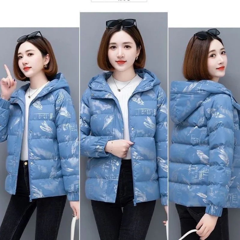 Roupas de algodão casaco de inverno feminino 2025 moda nova jaqueta solta curta parkas grossas