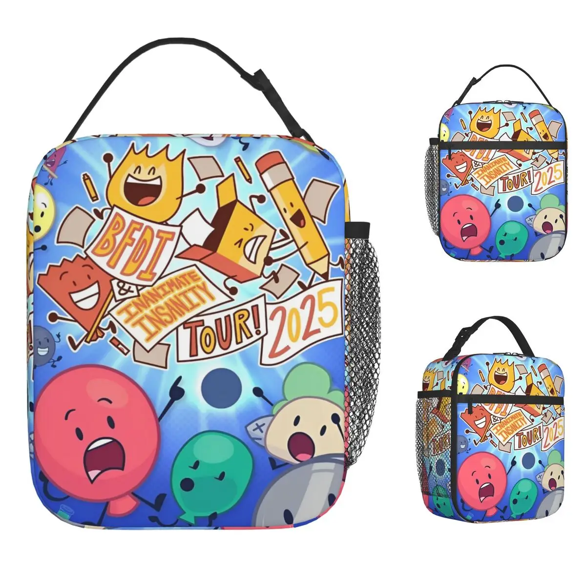 

Leisure BFDI Battle For Dream Lunch Bag Vintage Lunch Box Outdoor Picnic Portable Zipper Thermal Tote Handbags Cooler Bag