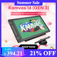 Huion Kamvas 16 (Gen 3) Graphics Tablet Monitor 16K Levels Pressure PenTech 4.0 Pen Drawing Display 15.8 Inch 2.5K QHD Screen