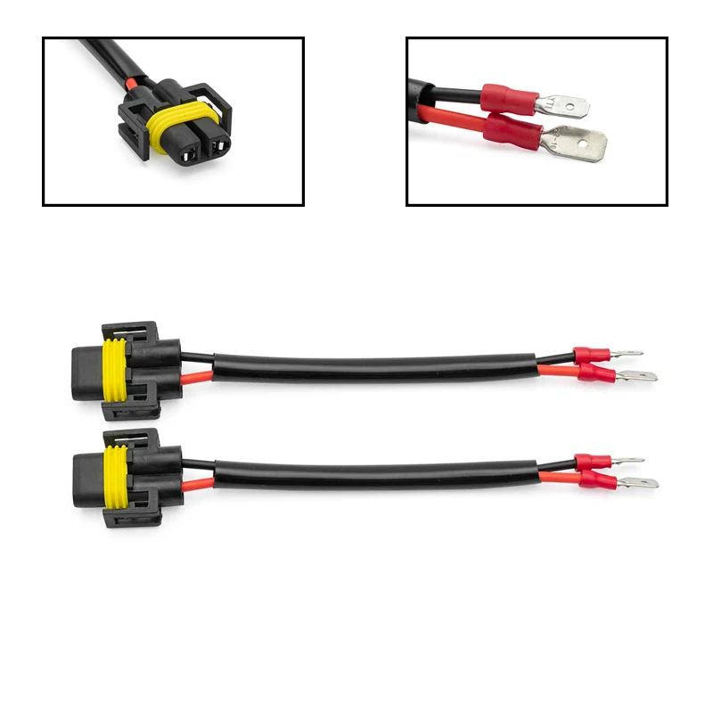 2 pces atualizado PGJY19-2 base h8b h9b h11b soquete adaptador fêmea extensão retrofit cablagem fio para h11 lâmpada a h11b