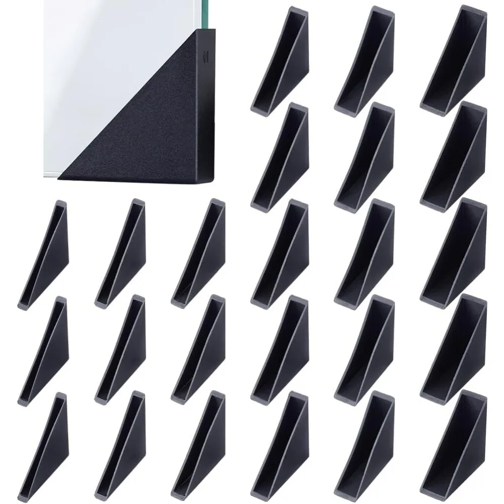 60Pcs Triangle Corner Protector 6 Sizes Plastic Glass Table Shelf Corner Guards Black Mirror Corner Covers Proofing Edge - zdjęcie 1