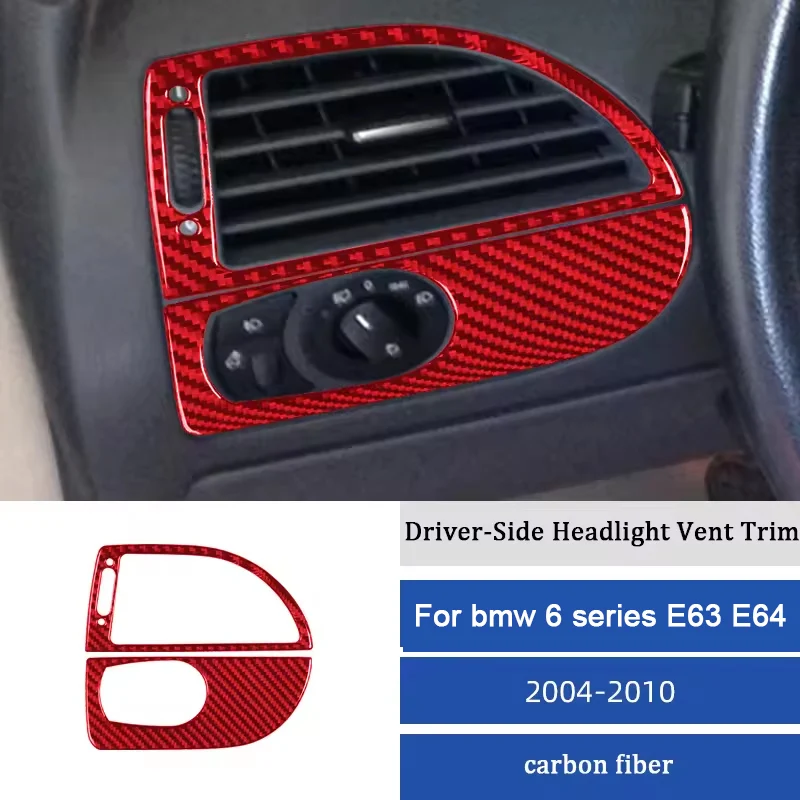 

For BMW 6 Series 2004-2010 E63 E64 Carbon Fiber Knob Gear Shift Box Cover Moulding Trim Decoration Frame Interior Car Accessorie