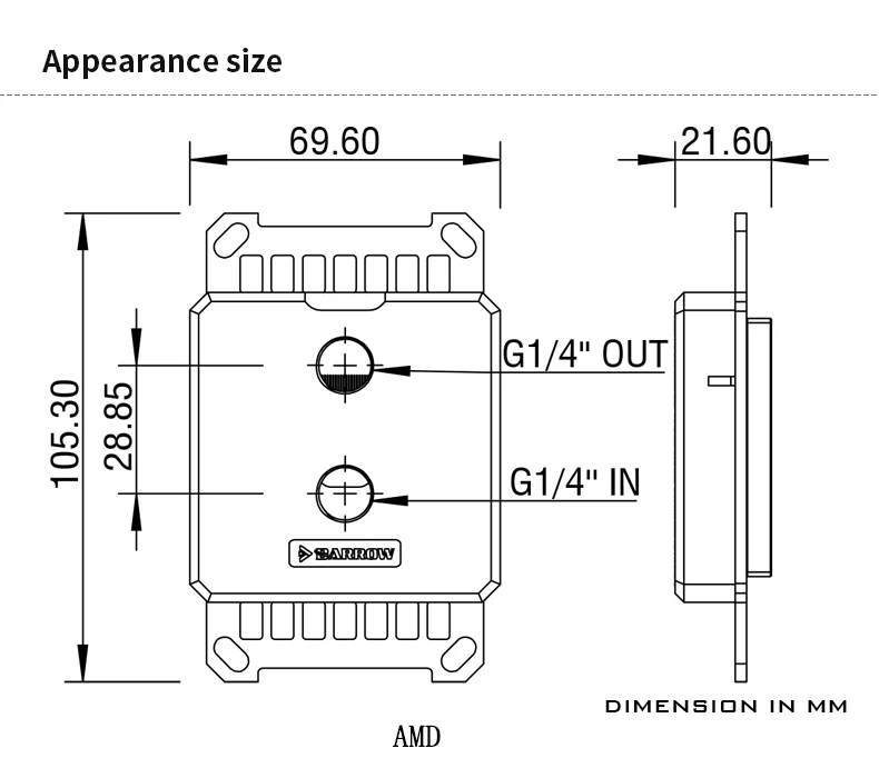 Barrow CPU Water Block use for Intel LGA1150 1151 1155 1700 1200 Socket RGB Light compatible 5V GND Header in Motherboard Copper