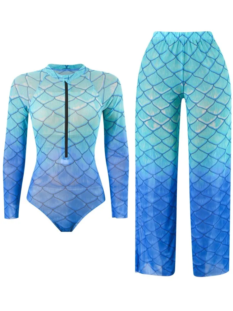 2-teiliges Set Bademode und Panst Sexy Badeanzug Damen Sommer Badeanzug Bikini Set Strand Cover Up Badeanzug Купа