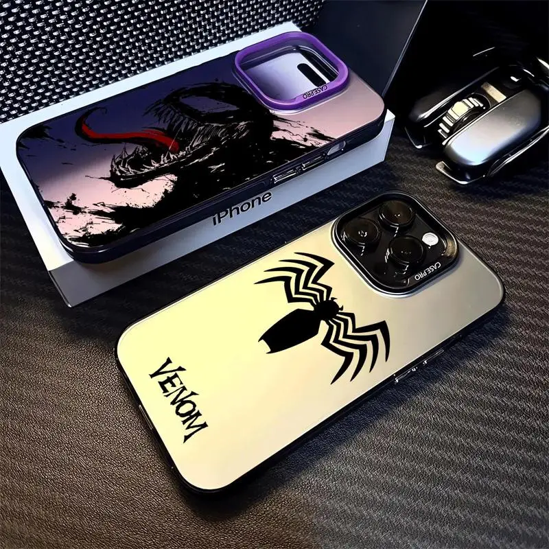 Capa protetora à prova de choque da Marvel Superhero, capa fresca do veneno para o iPhone 15, 16 Pro Max, 14, 13, 12, 11, XS, 14 Pro Max, X, XR Plus