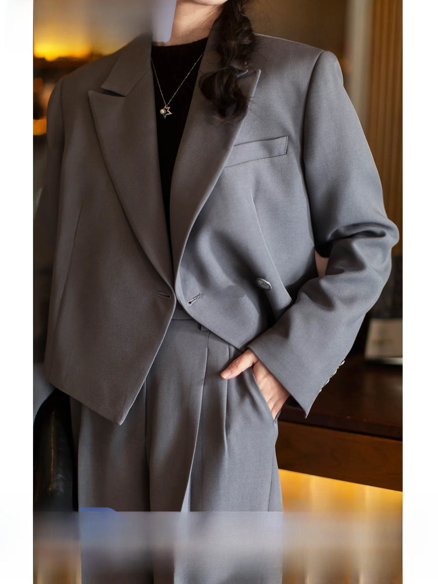 

Ele ey ort Suit Set for Women Commute Sle Button up Polyester Fabric Office Wear Animal Pattern Single Row Buttons