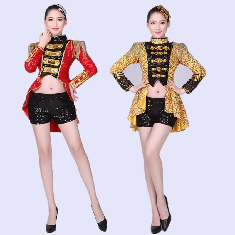 Women Exquisite Sequin Decorative Jazz Dance Top Shorts Set Stage Performance Personalized Fashion Modern Dance Costumes