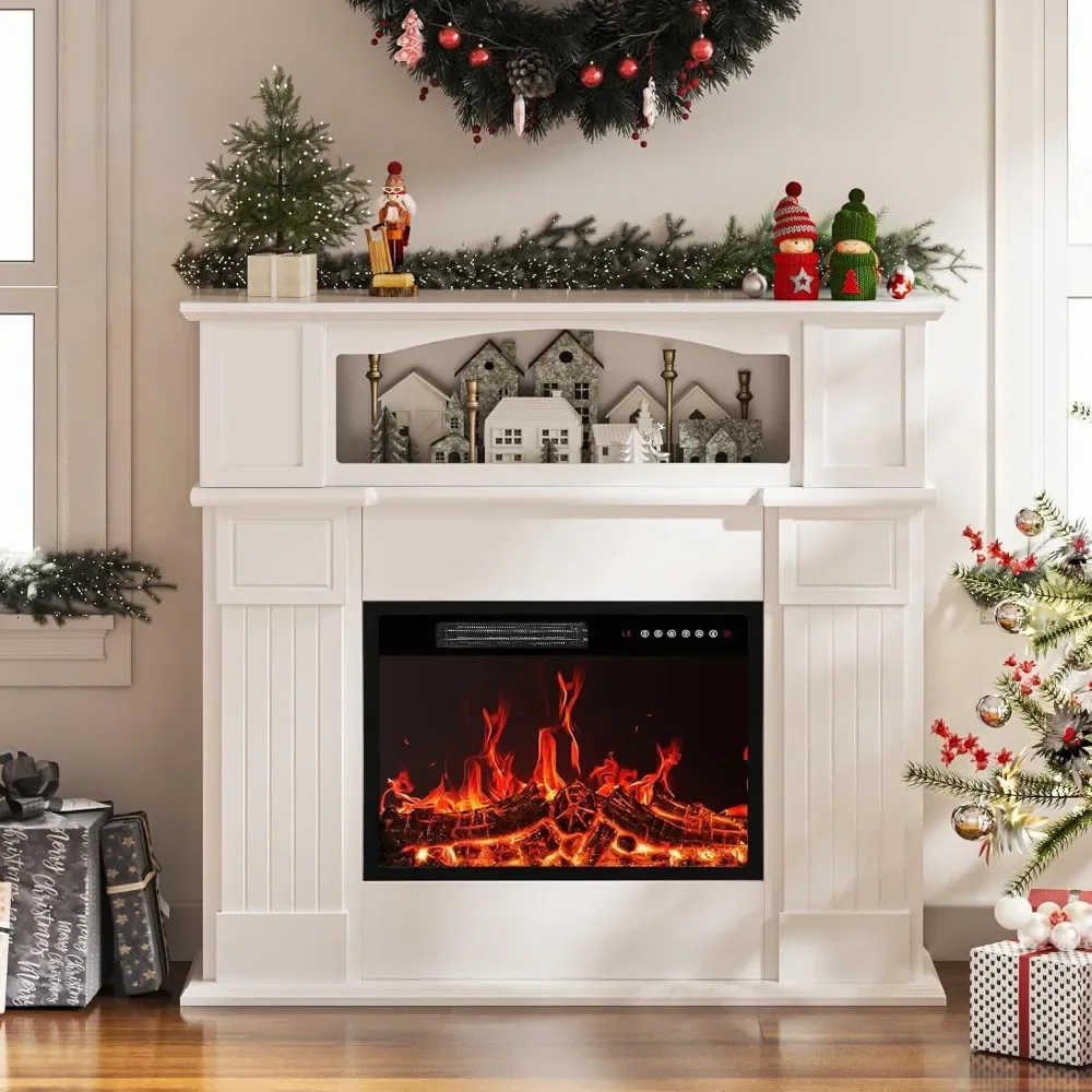 

43" Electric Fireplace with Mantel 23 Inch Electric Fireplace Insert Freestanding TV Stand Electric Fireplace