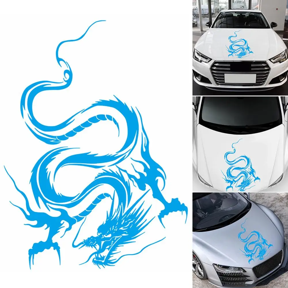 Autocollant universel pour carrosserie de voiture, autocollant graphique étanche, motif dragon, capot, adapté pour Toyota, VW, Nissan, la plupart des voitures, Carro CSV, 50x36cm