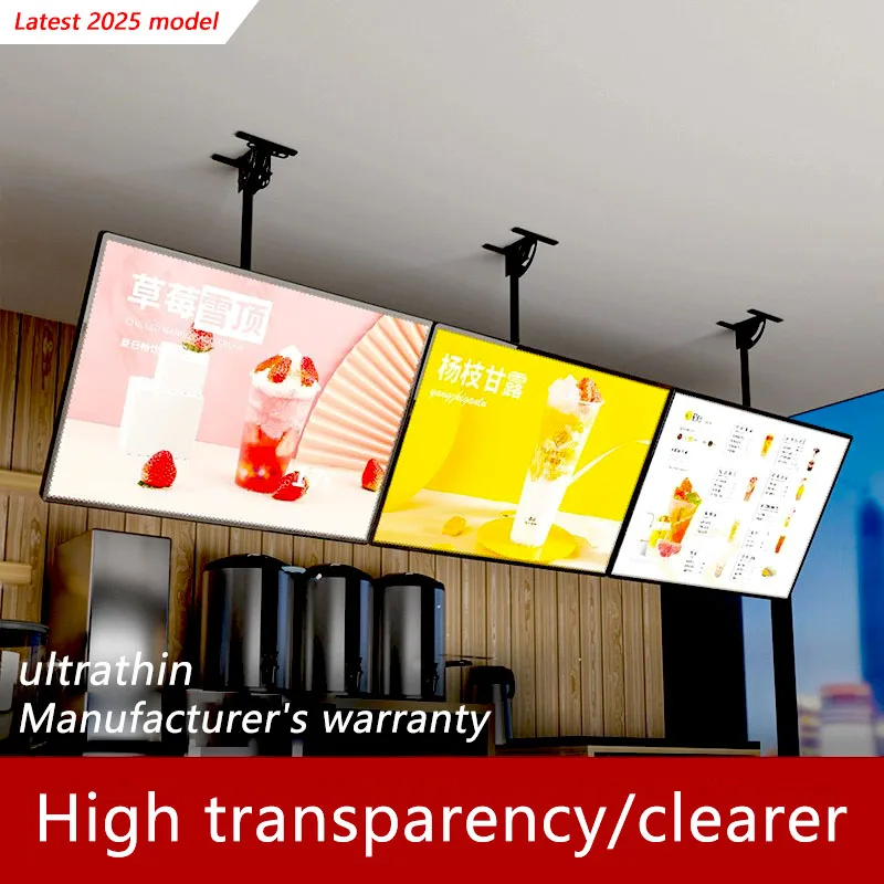 LED Slim Snap Frame Light Box Illuminated Poster Display Backlit Menu Board For Restaurant Cafe Shops Wall Mounted Billboard