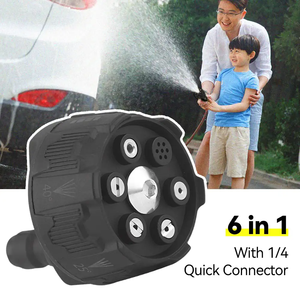 6in High Pressure Washer Spray Nozzle 0 15 25 40 65 Degree Rotation Watering Rinse Soap Nozzle Tip For Car Garden Cleaning