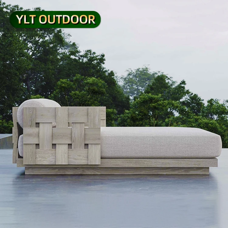 

Garden Teak Wood Sunbed Poolside Lounge Chairs Hotels Beach Wooden Chaise Outdoor Furniture Set La Sala De Estar Sillas De Playa
