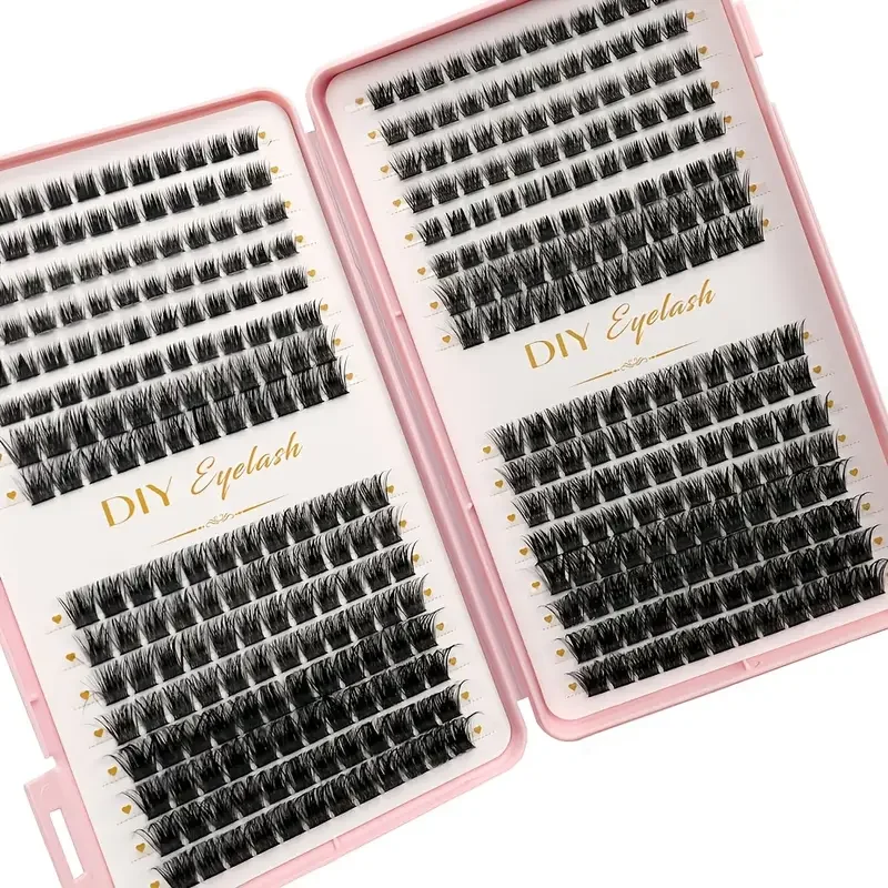 384-teiliges Wimpernverlängerungsset, Einzelwimpern, verschiedene Längen, geruchlos, einfach anzubringen, Make-up-Essentials für zu Hause – Detail 2