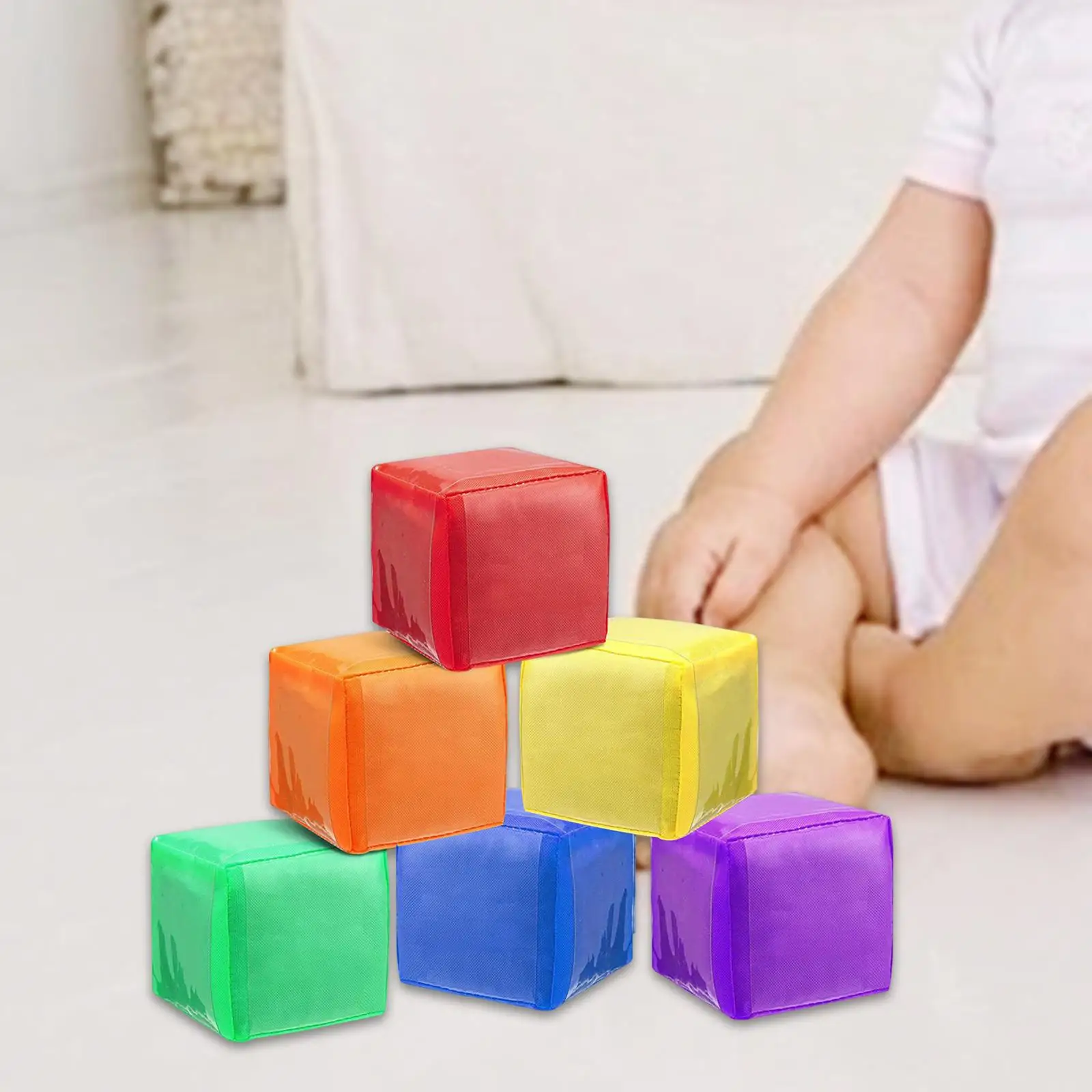 

6 шт., мягкие пенопластовые игральные кости, обучающие кубики, игрушки, штабелируемые блоки с карманом для фотографий для дошкольников, сувениры для вечеринок, детей от 3 лет и малышей