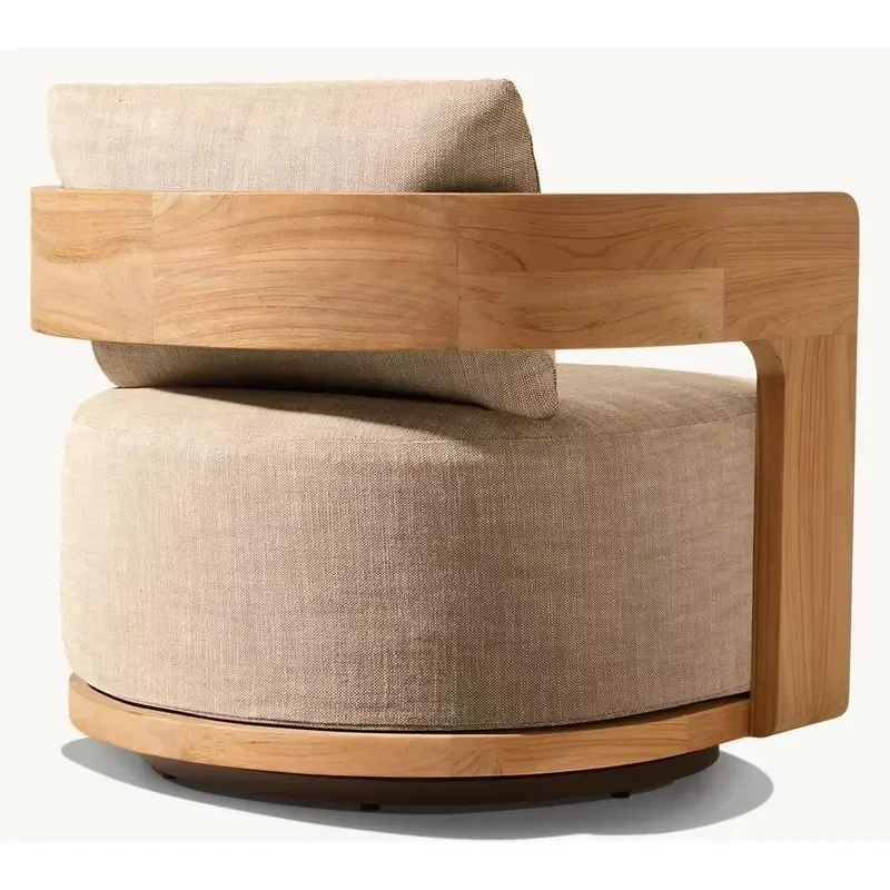 Modern Design Teak Wood Outdoor Furniture Bronte Collection Single Sofa muebles de jardin Swivel Lounge Chairs