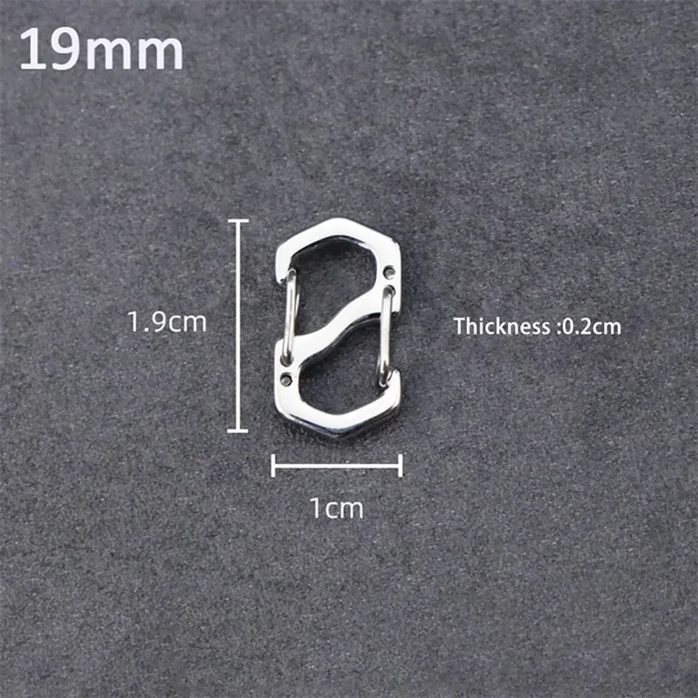 10PCS Edelstahl Rucksack Schnalle S Typ Handgemachte Karabiner mit Schloss Silber Halskette Verschlüsse Schmuck Zubehör