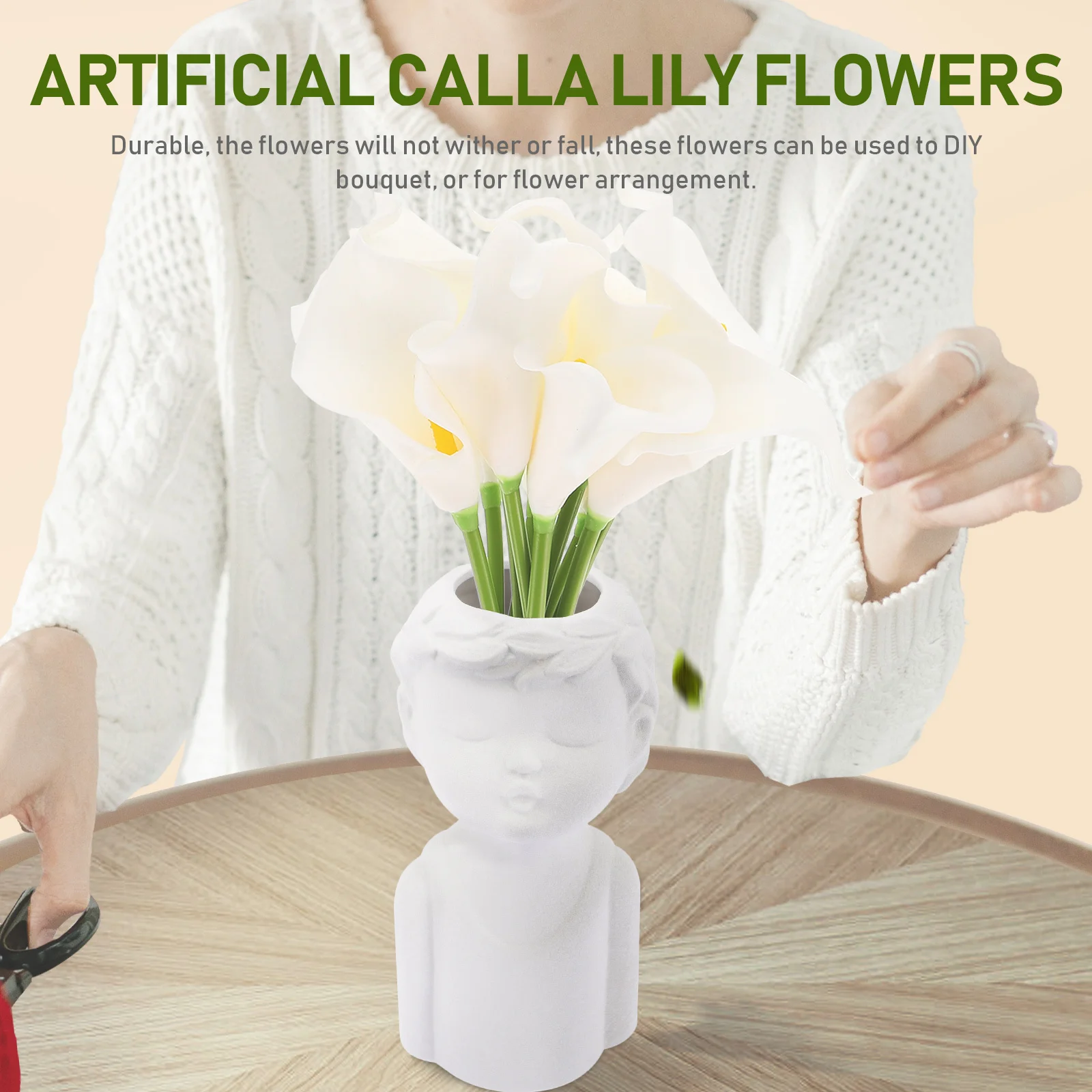 

10Pcs Calla Lily Decor Artificial Flowers Simulation PU Blooms for Housewarming Banquet DIY Flower Arrangement