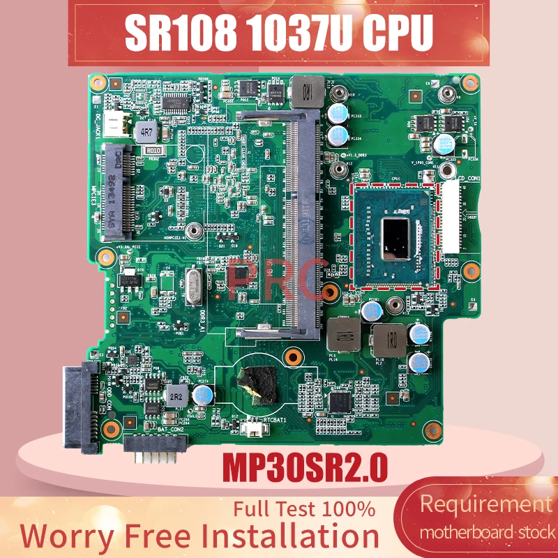 

MP30SR2.0 Laptop Motherboard SR108 1037U CPU Notebook Mainboard