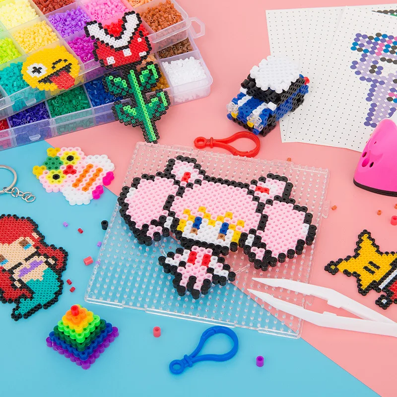 5mm koraliki do łączenia zabawki dla dzieci zwierząt kreatywne opakowanie Perler Hama koraliki Pixel zdziwiony dzieci edukacyjne żelazne Pegboard