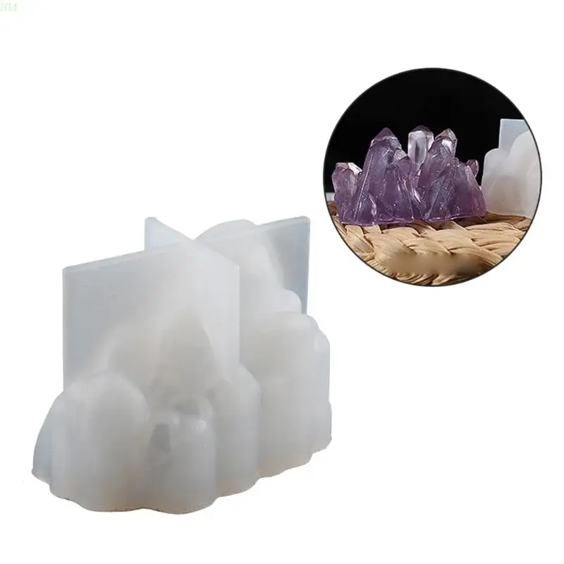 18 Styles Ice Cluster Ornament Epoxy Crystal Cluster Mould Rockery Stone Ice Crystal Pillar Silicone Mould