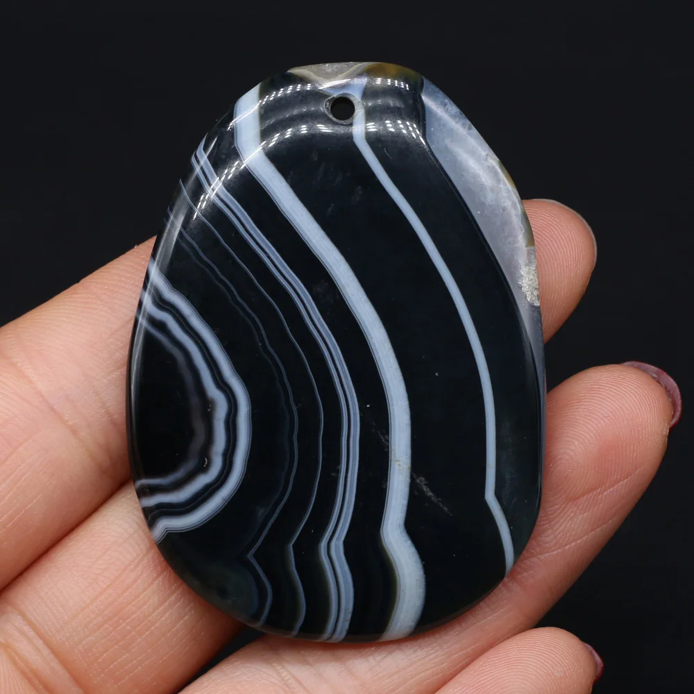 Natural Colorful Striped Agates Pendant Reiki Healing Onyx Charms for Handmade DIY Necklace Making Jewelry Findings