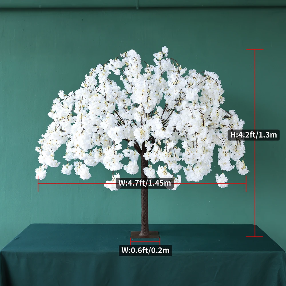 Artificial Cherry Blossom Tree para Decoração De Mesa, Wedding Party Centerpiece, Jardim Ao Ar Livre Decoração De Natal, Sakura Altura, 4.2ft