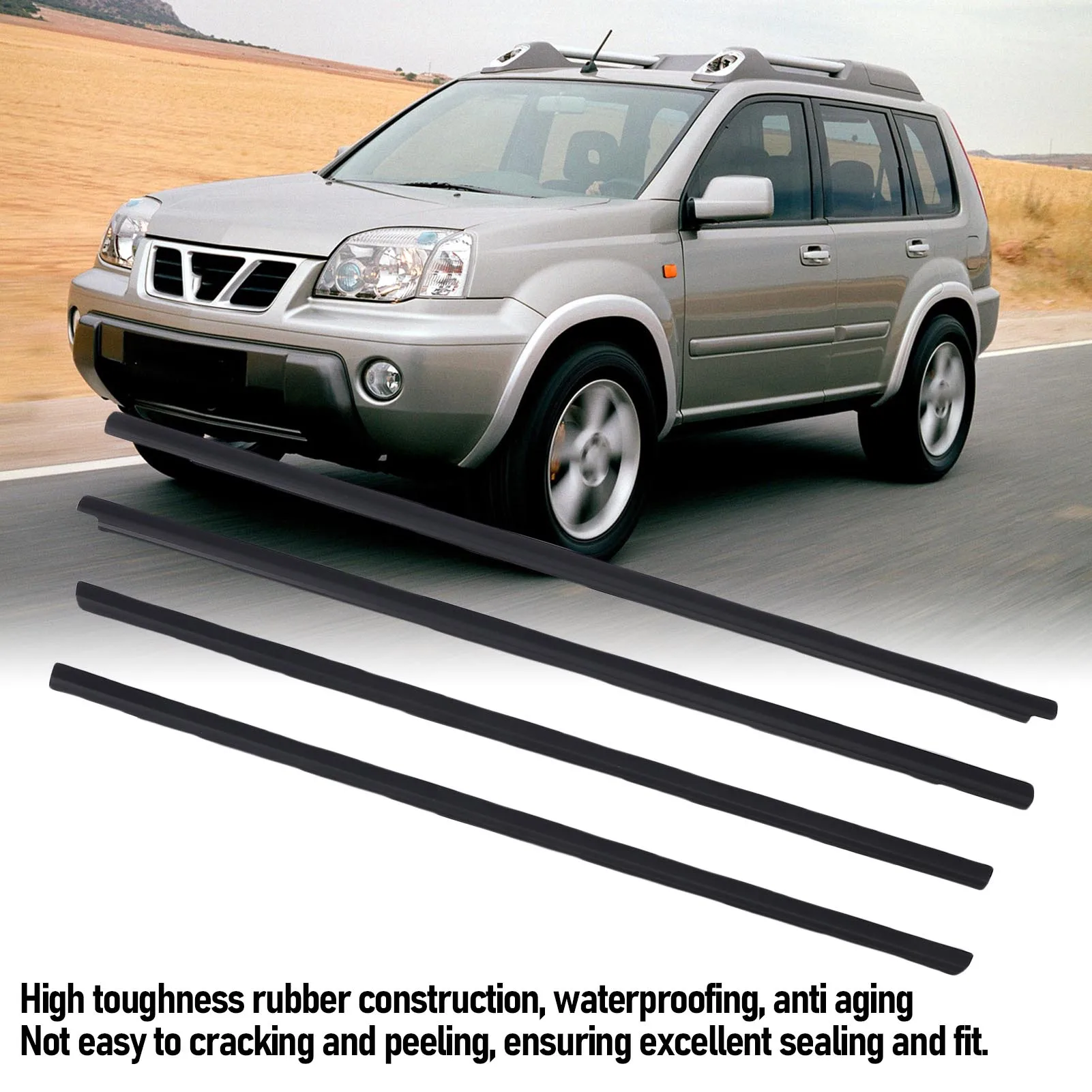 

Window Weather Strip Seals Belt 80820 8H300 High Toughness Anti Crack for Vehicle Replacement for X-Trail T30 2001-2007