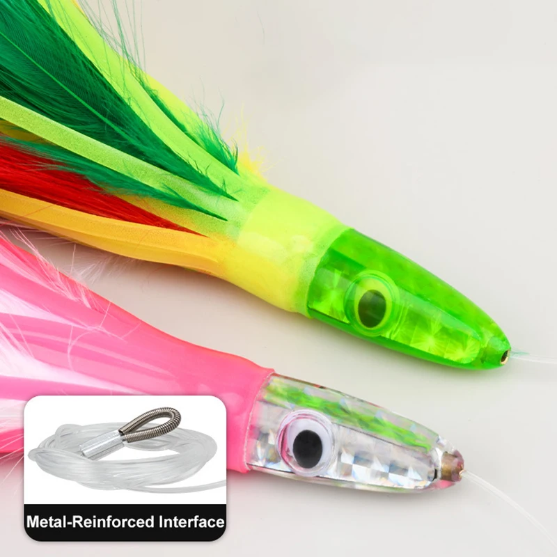 GT Squid Skirts – Señuelo vinilo UV 16cm con falda pluma para atún - imagen 4