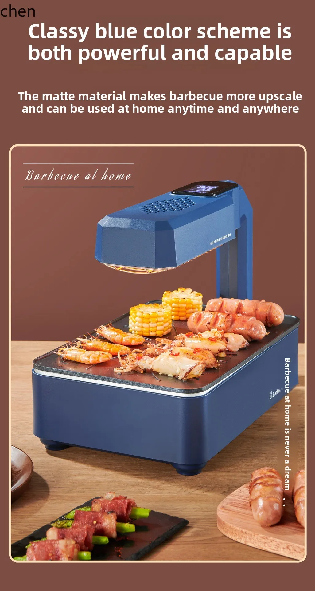 Máquina de barbacoa de escritorio LXC, parrilla eléctrica para barbacoa, parrilla eléctrica sin humo para el hogar, pequeña para interiores