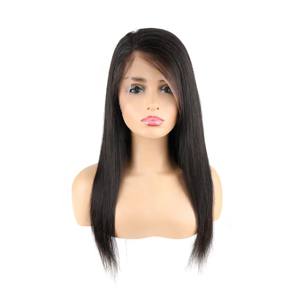 Full Lace Frontal Wig Human Hair Straight Glueless 360 Lace Frontal Wigs 180 Density Brazilian Straight Human Hair Wig 12-26inch