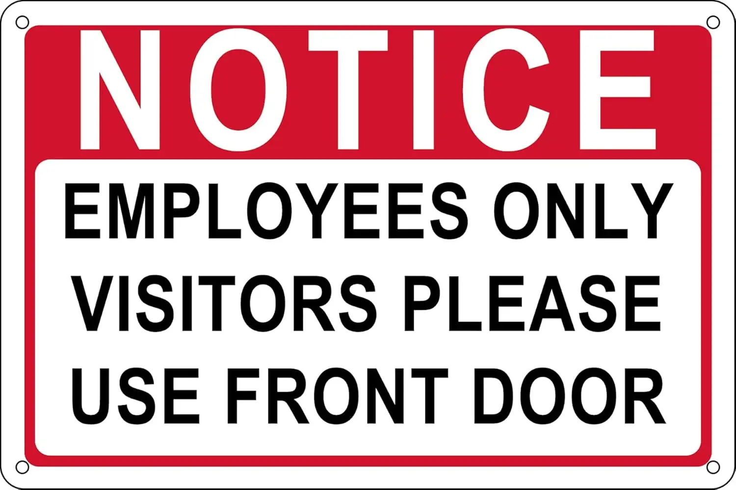 Notice Safety Metal Tin Sign Warning Notice Signs Employees Only Visitors Please Use Front Door Sign Wall Art Decor Plaque  sign