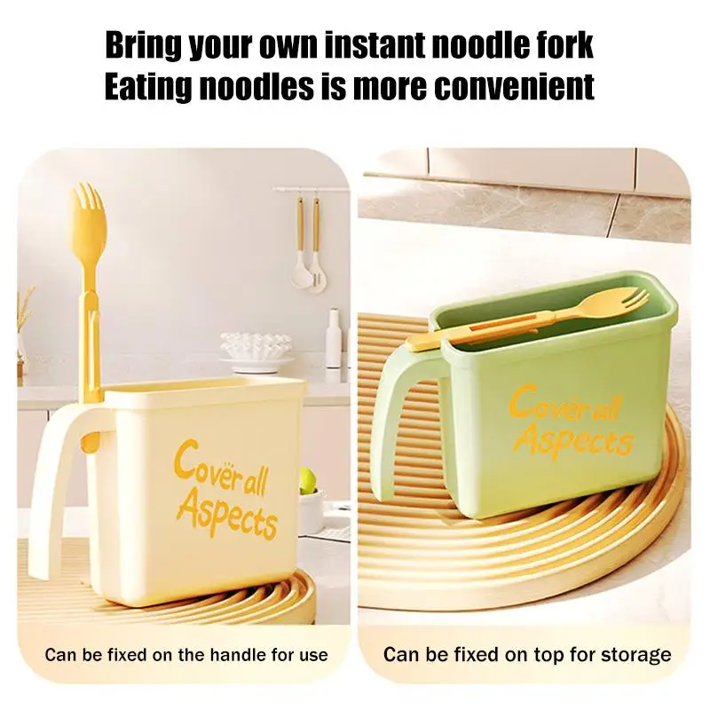 【S】Reusable Korean Style Instant Noodle Bowl Set No-Wash High Temp Resistant Convenient Ramen Container for Quick Meals view 2