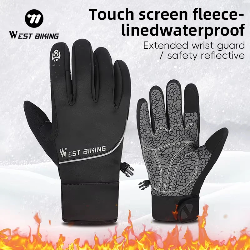 

Зимние велосипедные перчатки WEST BIKING, утепленные перчатки с сенсорным экраном для мужчин и женщин, велосипедные перчатки, спортивные перчатки для бега, лыж, MTB, велосипедные мотоциклетные перчатки