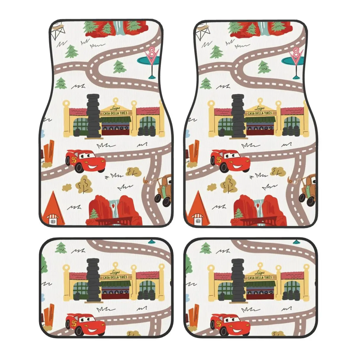 

Cars Lightning McQueen Floor Mats for Cars All-Weather Waterproof Floor Mats Liner Full Set Car Accessories