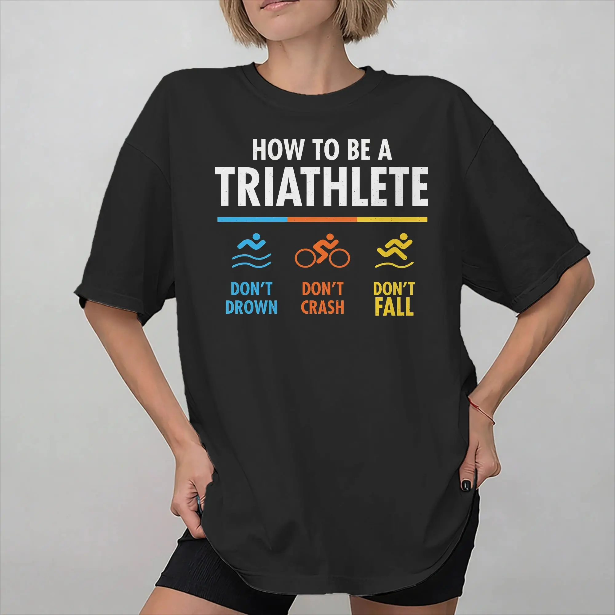 Men Women How to Triathlete Triathlon Shirt Pure Cotton Graphic Printed T-Shirt Running Swimming Bicycling Clothing Outfits