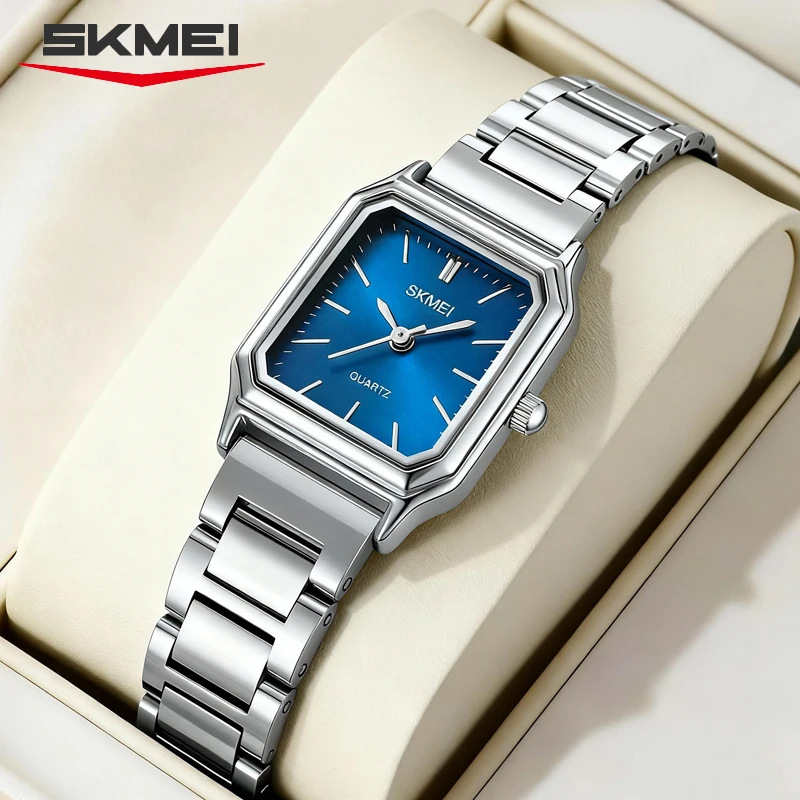 SKMEI-Reloj deportivo de lujo para Mujer, pulsera de cuarzo de acero inoxidable, resistente al agua, 2237
