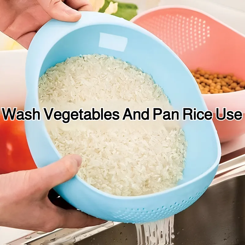 

Effortless Rice Washing Tool - Creative Plastic Basin Designed for Multi-functional Use, Simplifying Your Kitchen Experience