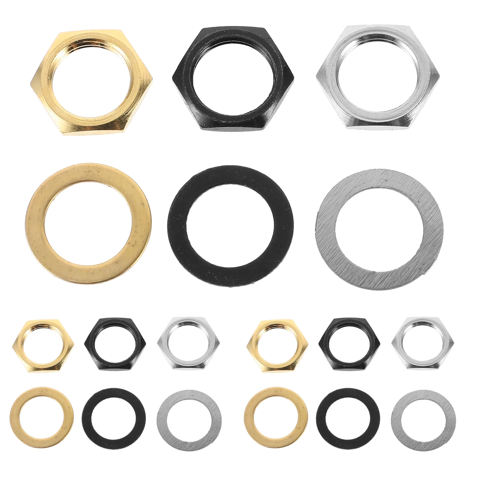 

12 Sets 3/8 Guitar Bass Jack Nut Gasket Electric Box Seat Connection 936mm Output Socket Accessory Nuts