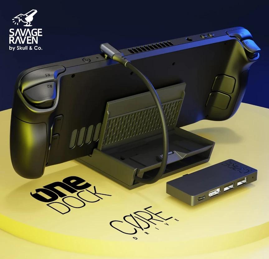 Savage Raven by Skull & Co. Charging Dock for Steam Deck/ROG Ally/ROG Xbox Ally Multi-port Type-C Docking Hub With Core