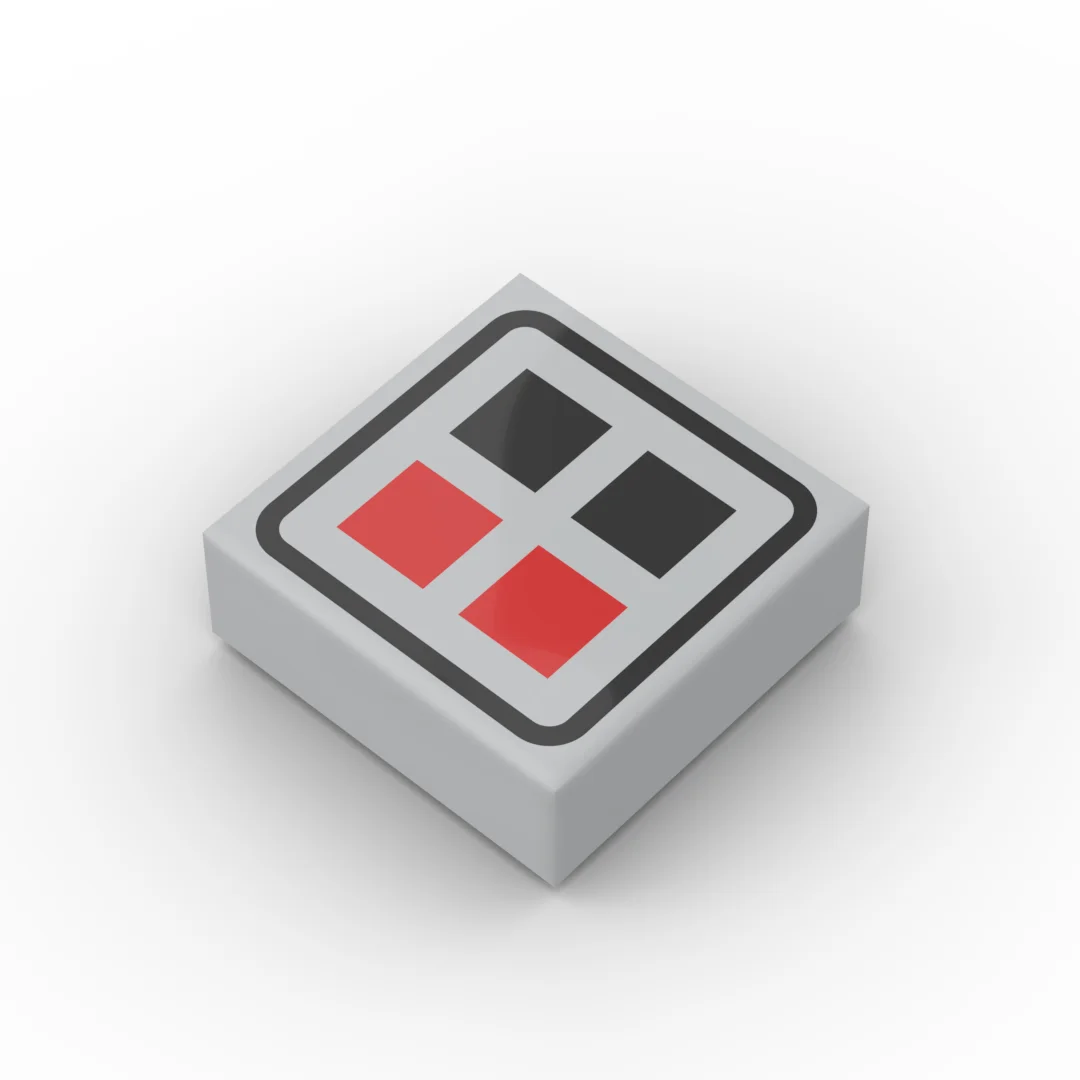 Small particle building block MOC 3070bpr0031 bp06 1 * 1 glossy printing with red and black button accessories