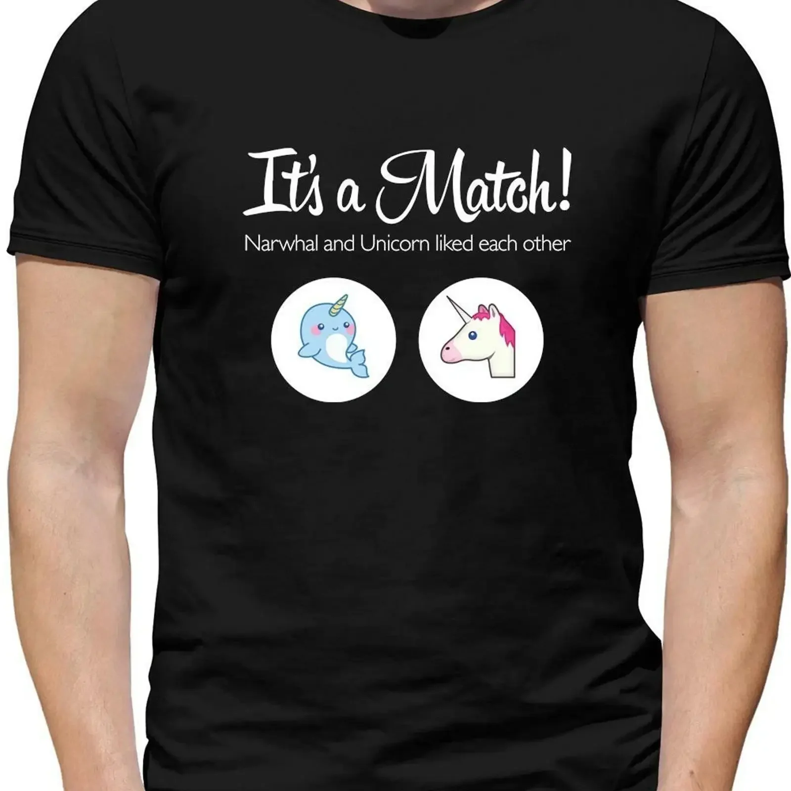 Its A Match Narwal Einhorn Herren T Shirt Zunder nach rechts wischen lustig Erwachsene vintage Washed designer clothes Unisex