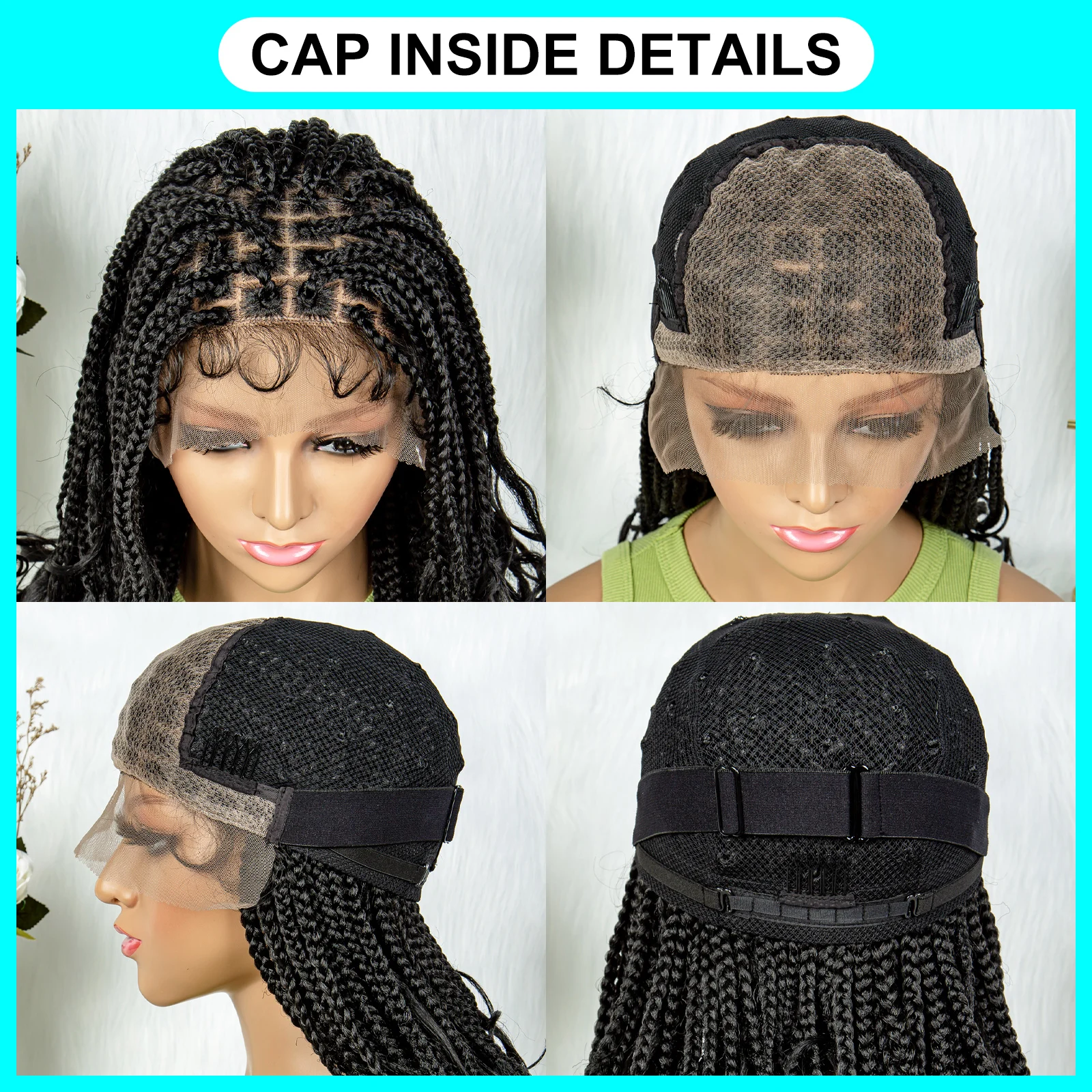 New Arrival Synthetic Lace Front Wig Braided Wigs Square Knotless Box Braids Wigs for Black Women 9x6 Lace Front Wig