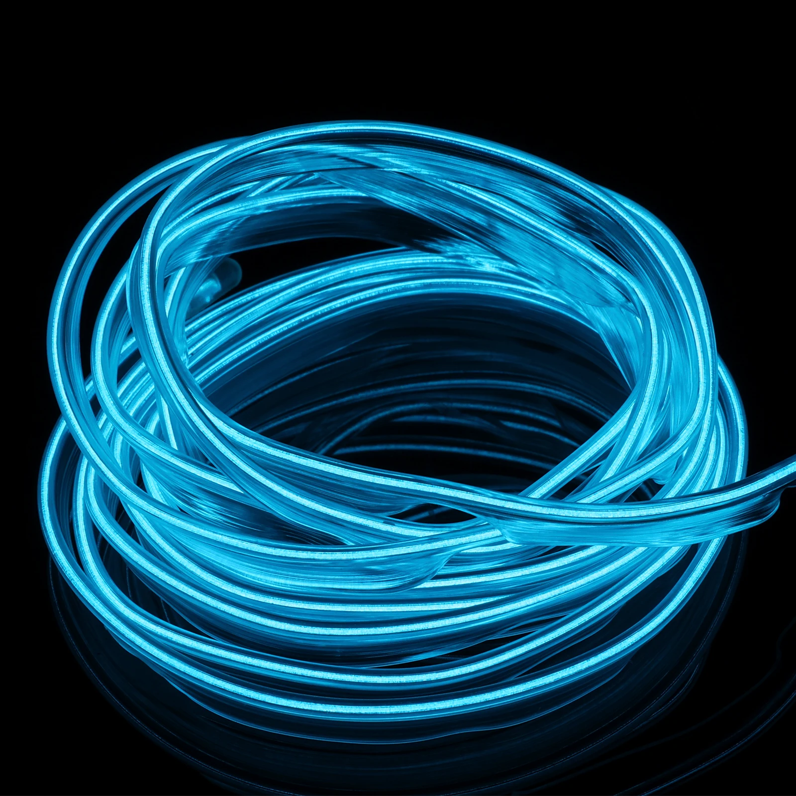 12V LED Car Interior Decoration Light EL Wiring Neon Strip For Auto DIY Flexible Ambient Light with Drive Ambient Lamp Ice Blue