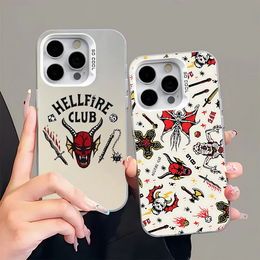 

H-Hellfire Club Icon Phone Case For iPhone 16,15,14,13,12,11,Pro,Max,Plus,Mini,XS,SE Anti Fall Gray Silver Matte Hard Bumper