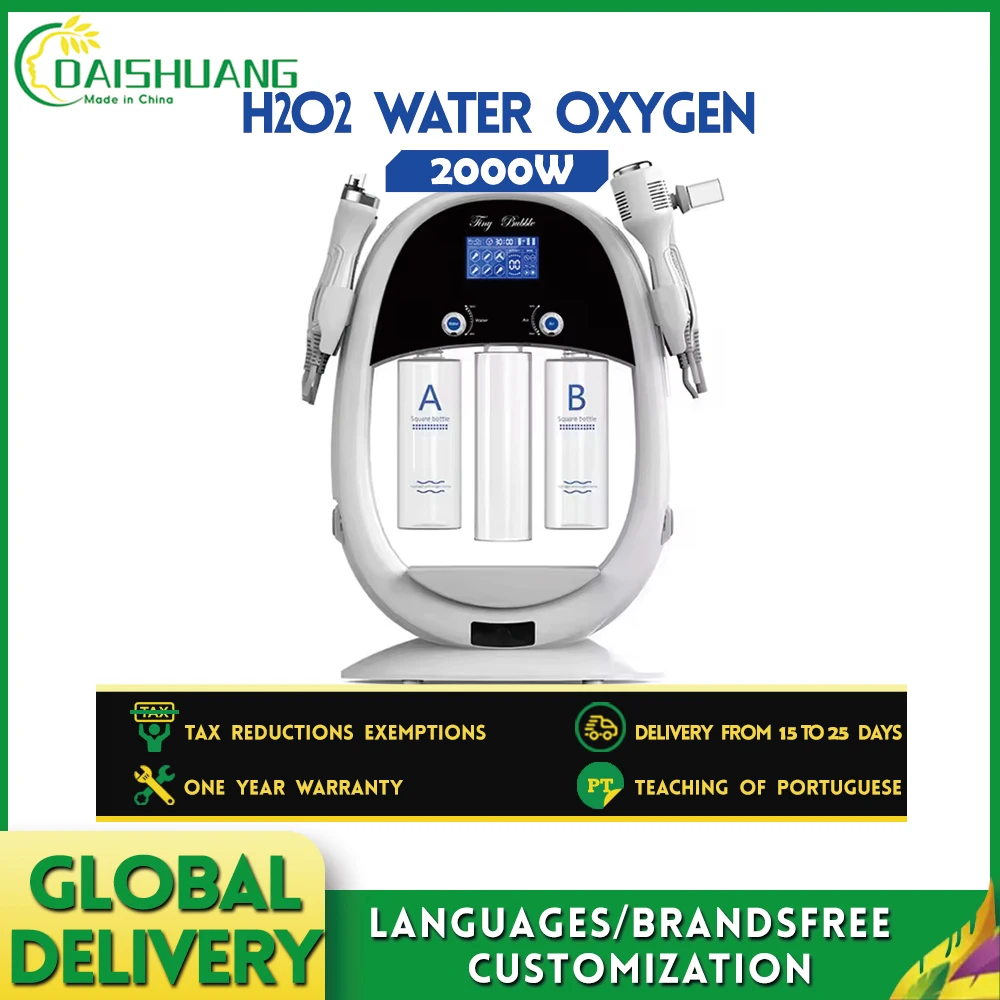 2024 New H2O2 6 in 1 Water Oxygen Deep Cleaning Skin Care Machine  Skin Tightening and Whitening Peel Machine For Spa Use